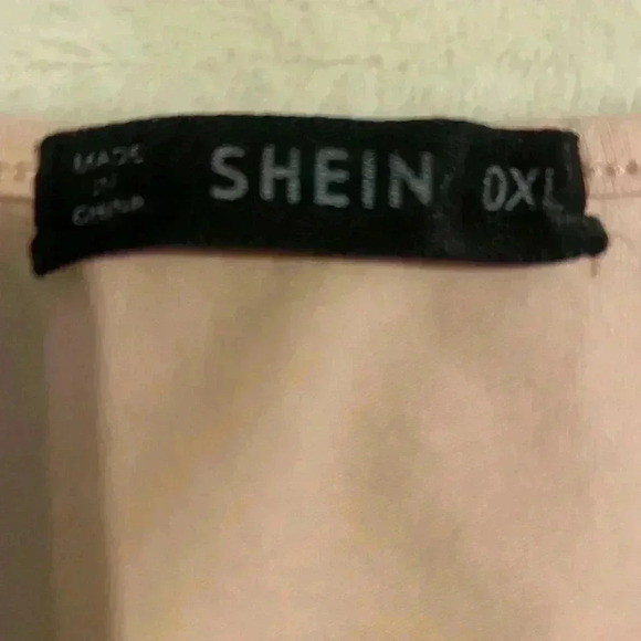 SHEIN tri color top in pink gray & white stripes & white womens size 0XL - Picture 3 of 5